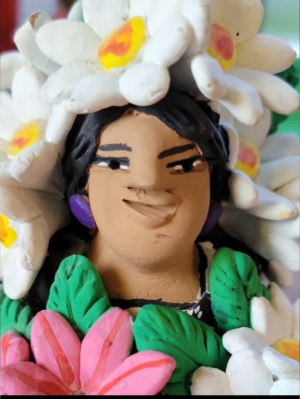 Handcrafted Floral Figurine with Daisies